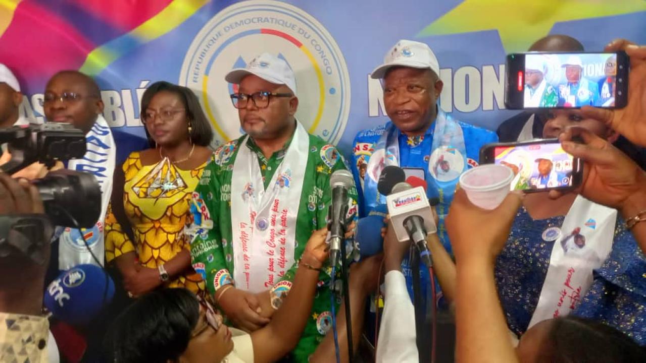 Aimé Boji après le dépôt de sa candidature à la présidence de l’Assemblée nationale