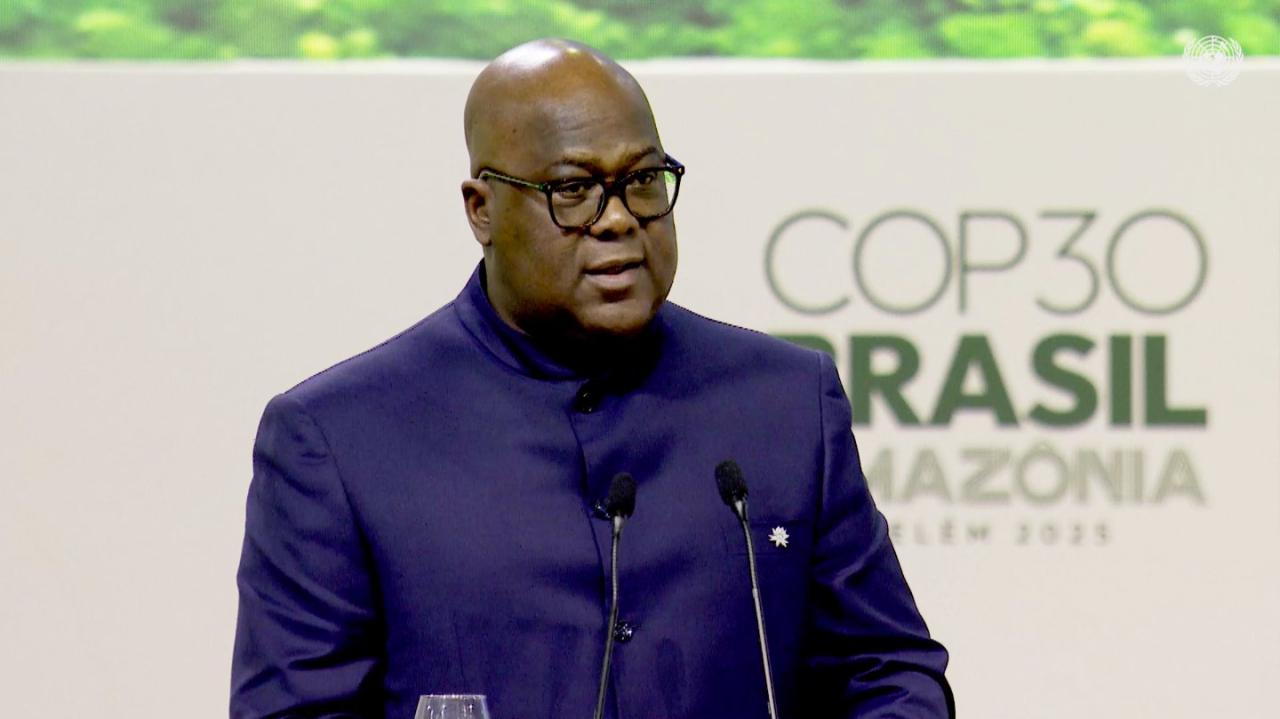 Le Président Félix Tshisekedi à la tribune de la 30e COP30 qui se tient au Brésil [photo d'illustration]