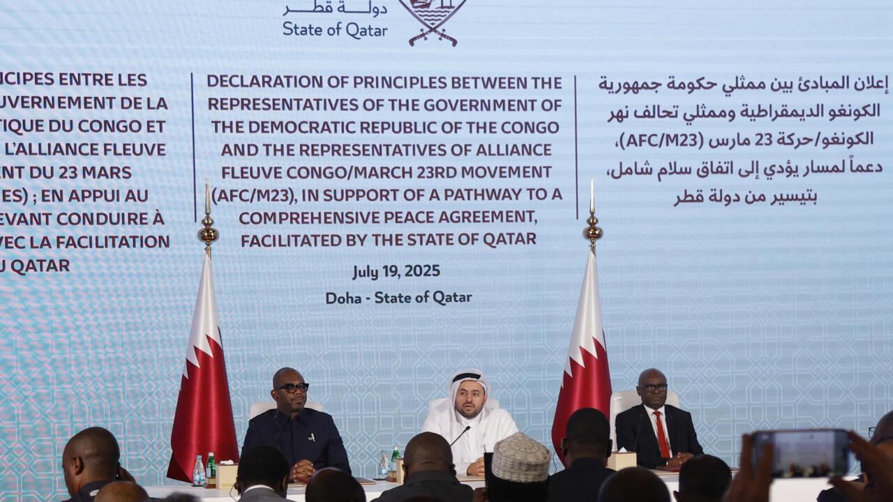 Les représentants du Gouvernement congolais et du M23-AFC lors de la signature de la Décentralisation de Principe à Doha [photo d’illustration]