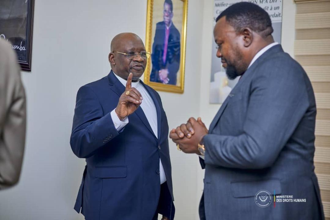 Révérend Dr André-Gédéon Bokundoa, président national de l’ECC reçu par le ministre Samuel Mbemba