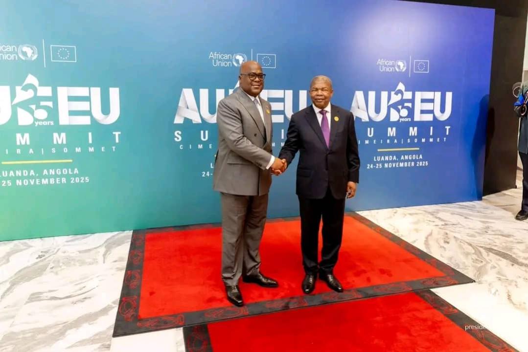Le Président Félix Tshisekedi et le Président angolais João Lourenço au sommet UE-UA à Luanda [photo d'illustration]