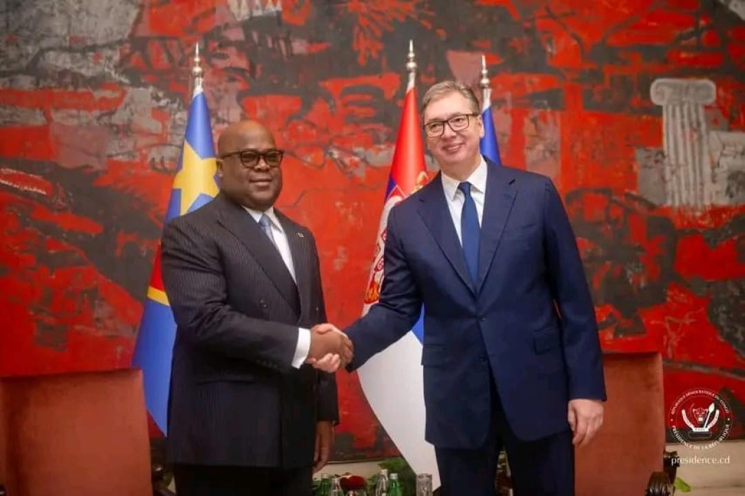 Le président Félix Tshisekedi et son homologue serbe Aleksandar Vučić [photo d'illustration]