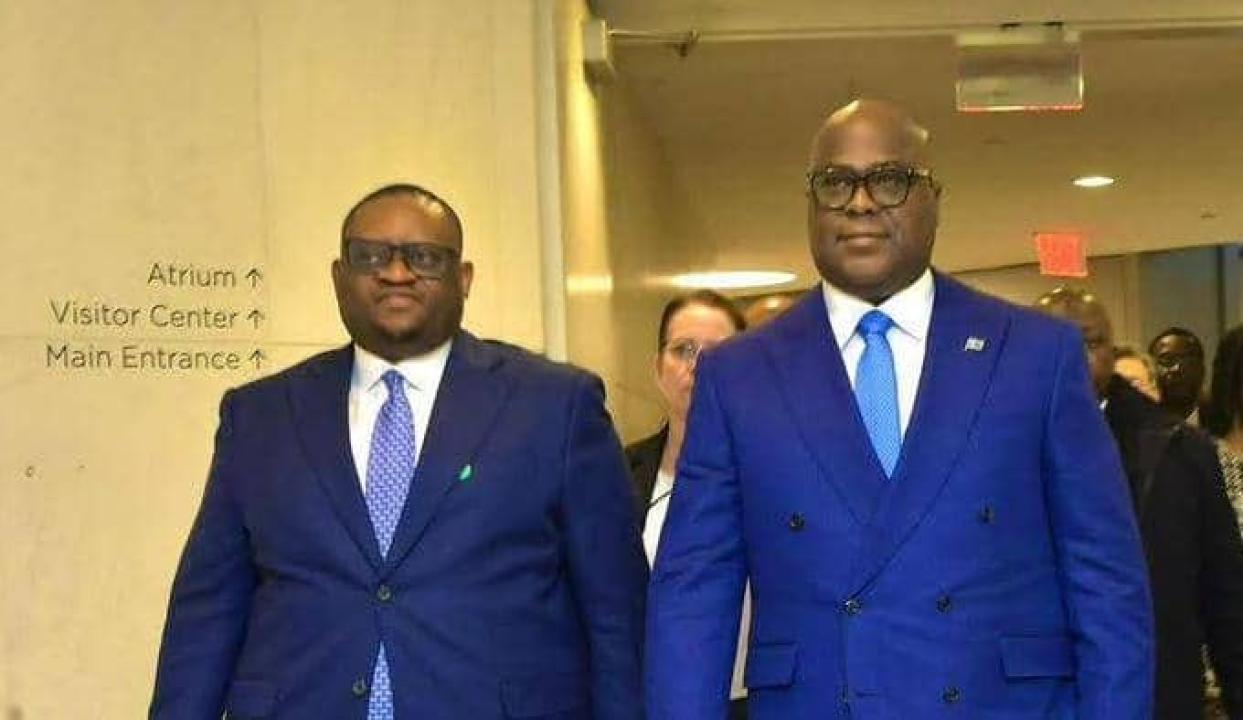 Le Président de la République, Félix Tshisekedi, accompagné du ministre des Finances,  Doudou Fwamba [photo d’illustration]