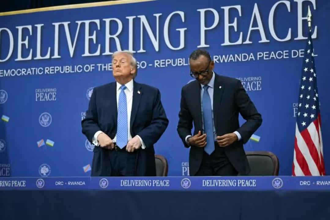 Le président américain Donald Trump et rwandais Paul Kagame après la signature de l'accord [photo d'illustration]