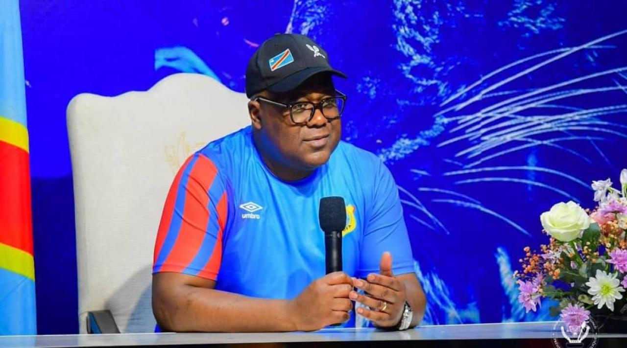 Le Président de la République, Félix Tshisekedi s’adressant aux Léopards, le 17 novembre 2025 à Kinshasa [photo d’illustration]