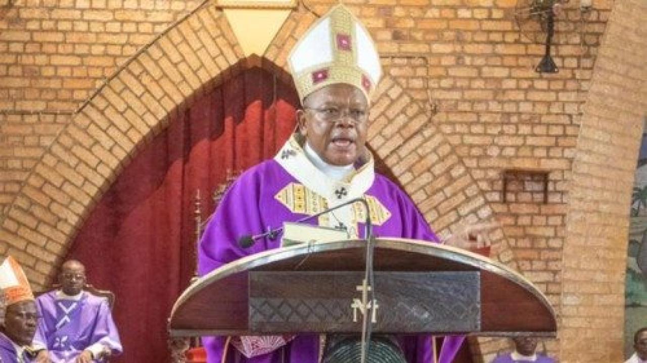 Le cardinal Fridolin Ambongo, le 24 février 2024, lors de la messe pour la paix à l'Est de la RDC, célébrée dans la Cathédrale Notre Dame du Congo [photos archives]