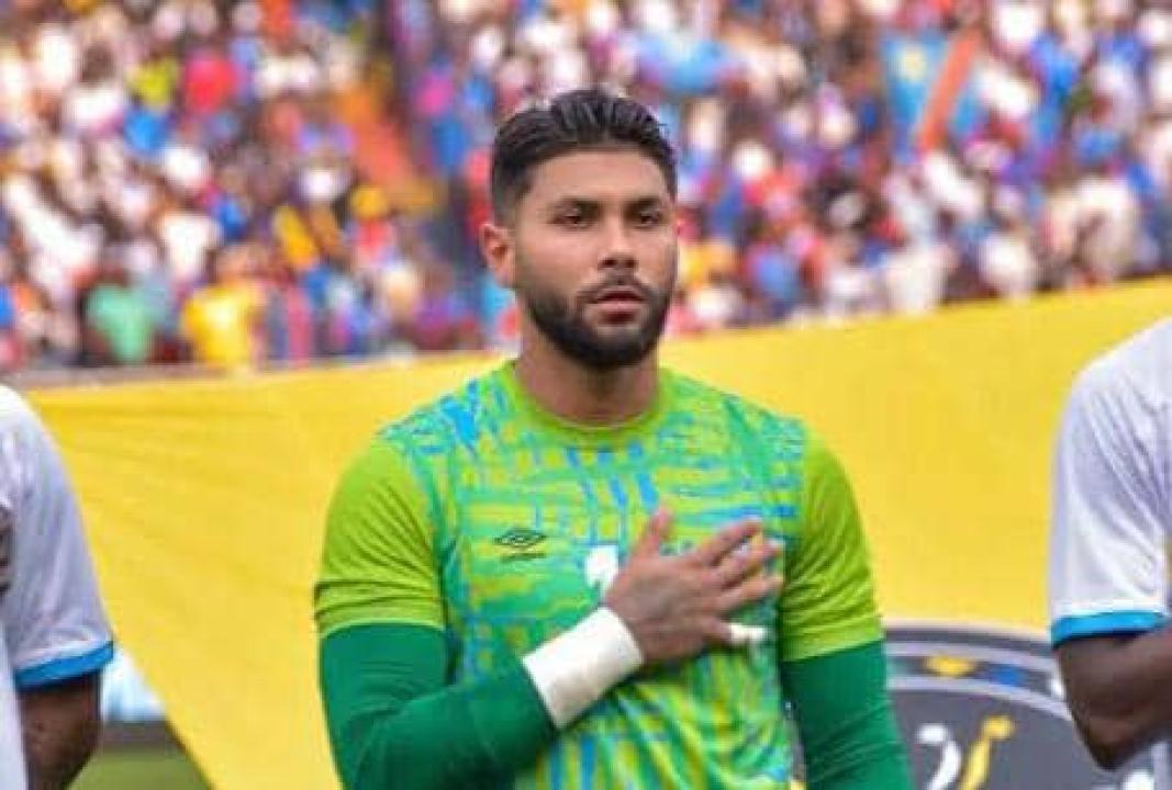 Le gardien Dimitri BERTAUD, lors des cérémonies d'avant match avec les léopards de la RDC [Photo d'illustration]