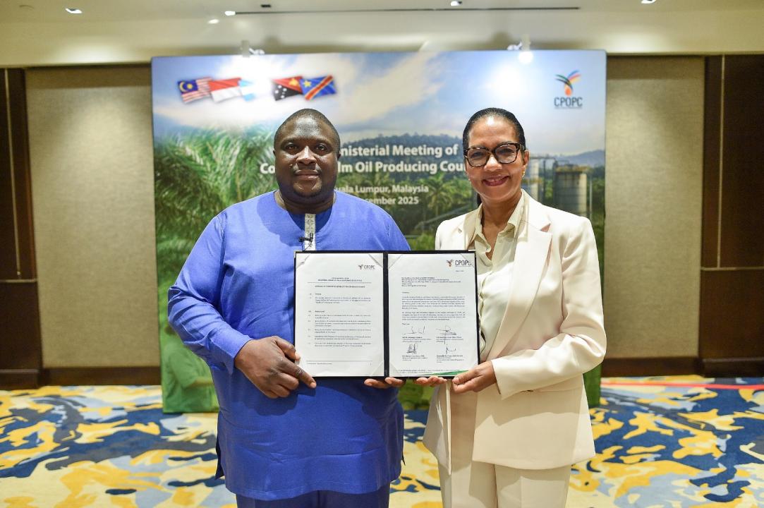 Monique Gieskes, Directeur Général des Plantations et Huileries du Congo et Josué Nzangi Kambale, Conseiller du Ministre de l'Agriculture et de la Sécurité Alimentaire