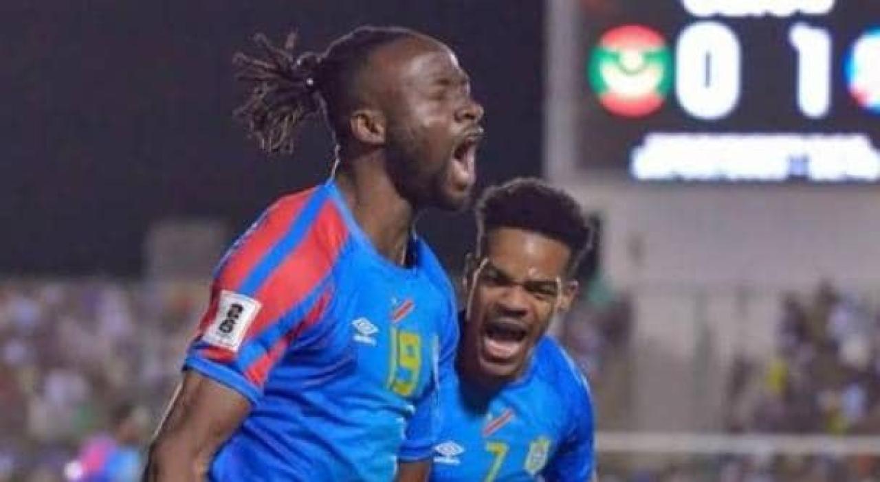 Le buteur congolais Fiston Kalala Mayele en pleine célébration d'un but contre la Mauritanie [photo d'illustration]