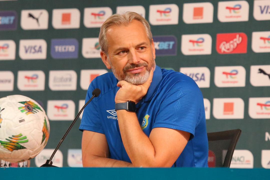 Le Sélectionneur des Léopards congolais, Sébastien Desabre en conférence de presse. [Photo d'illustration]