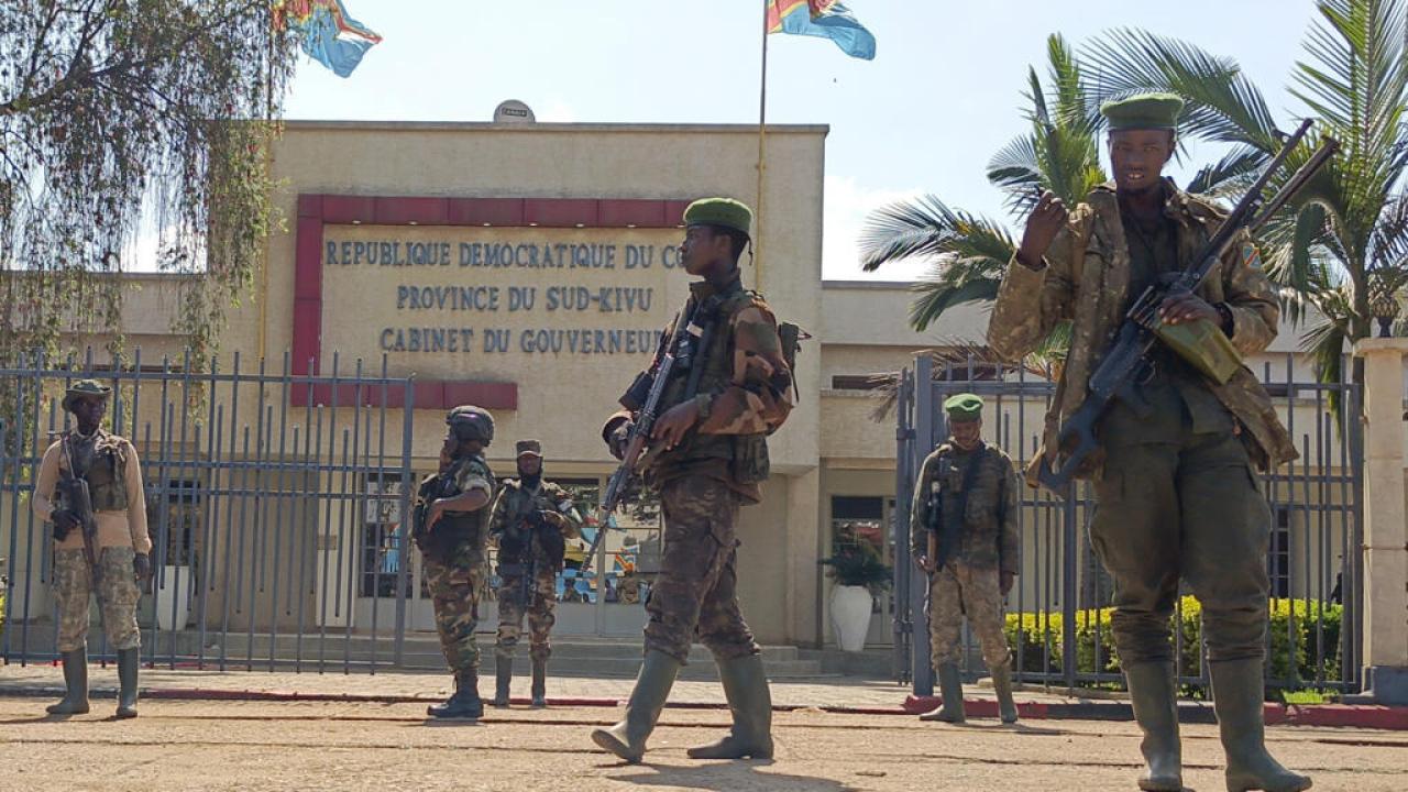 Les éléments rebelles du M23-AFC au Gouvernorat du Sud-Kivu lors de la prise de la ville de Bukavu