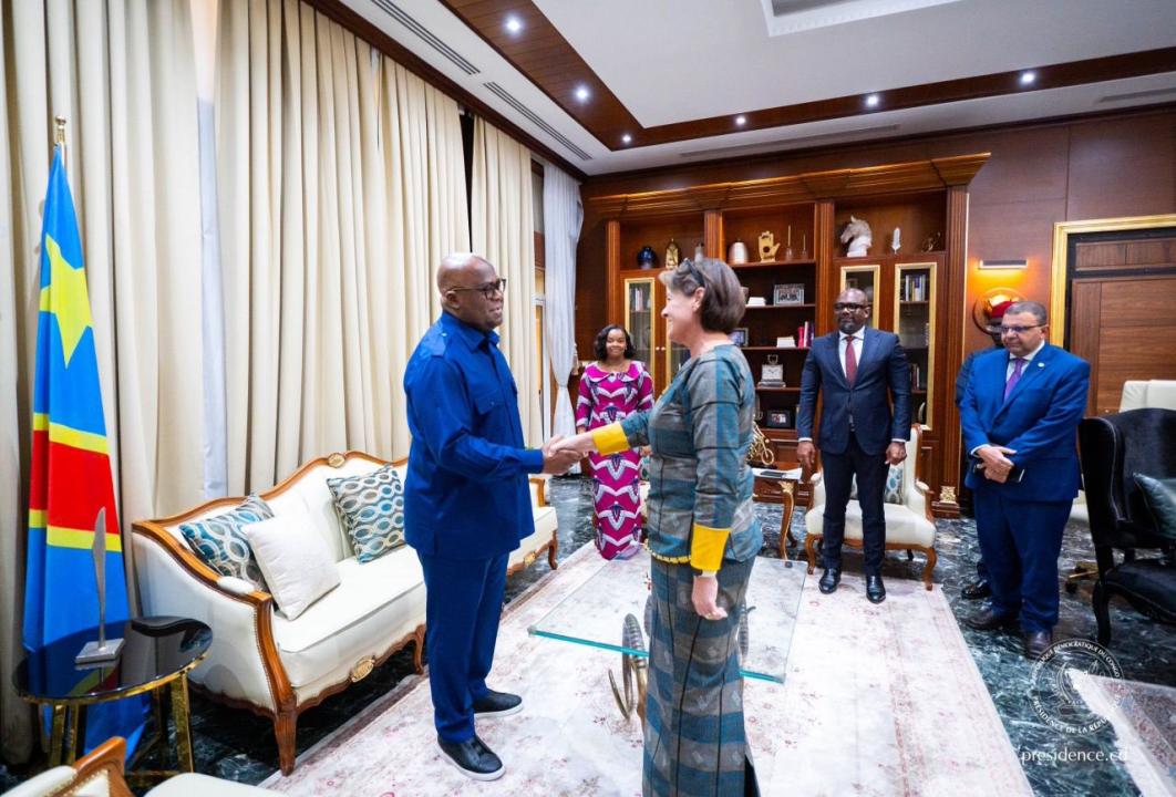 Vivian Van de Perre, cheffe intérimaire de la MONUSCO, reçue par le Président Félix Tshisekedi