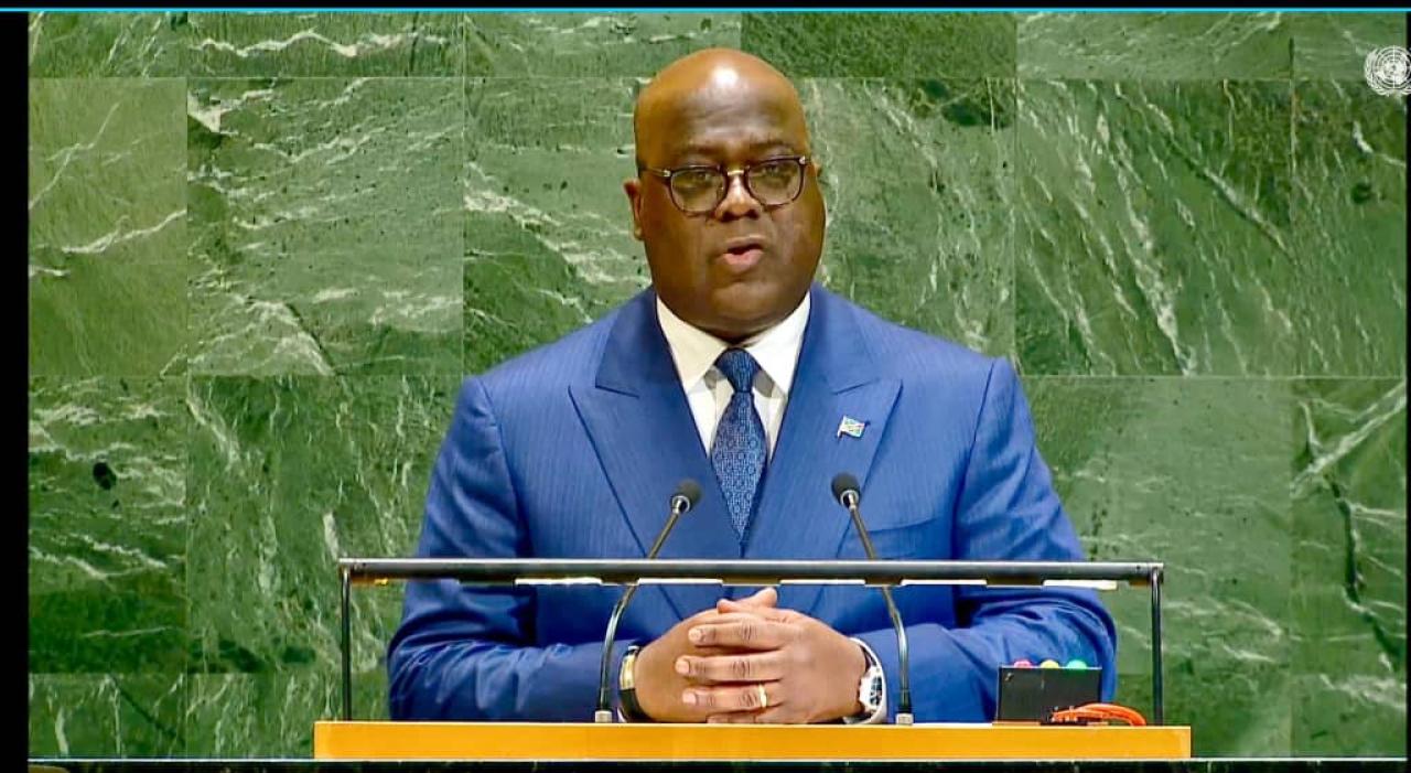 Le Président de la RDC Félix Tshisekedi à la tribune des nations unies [photo d'illustration]
