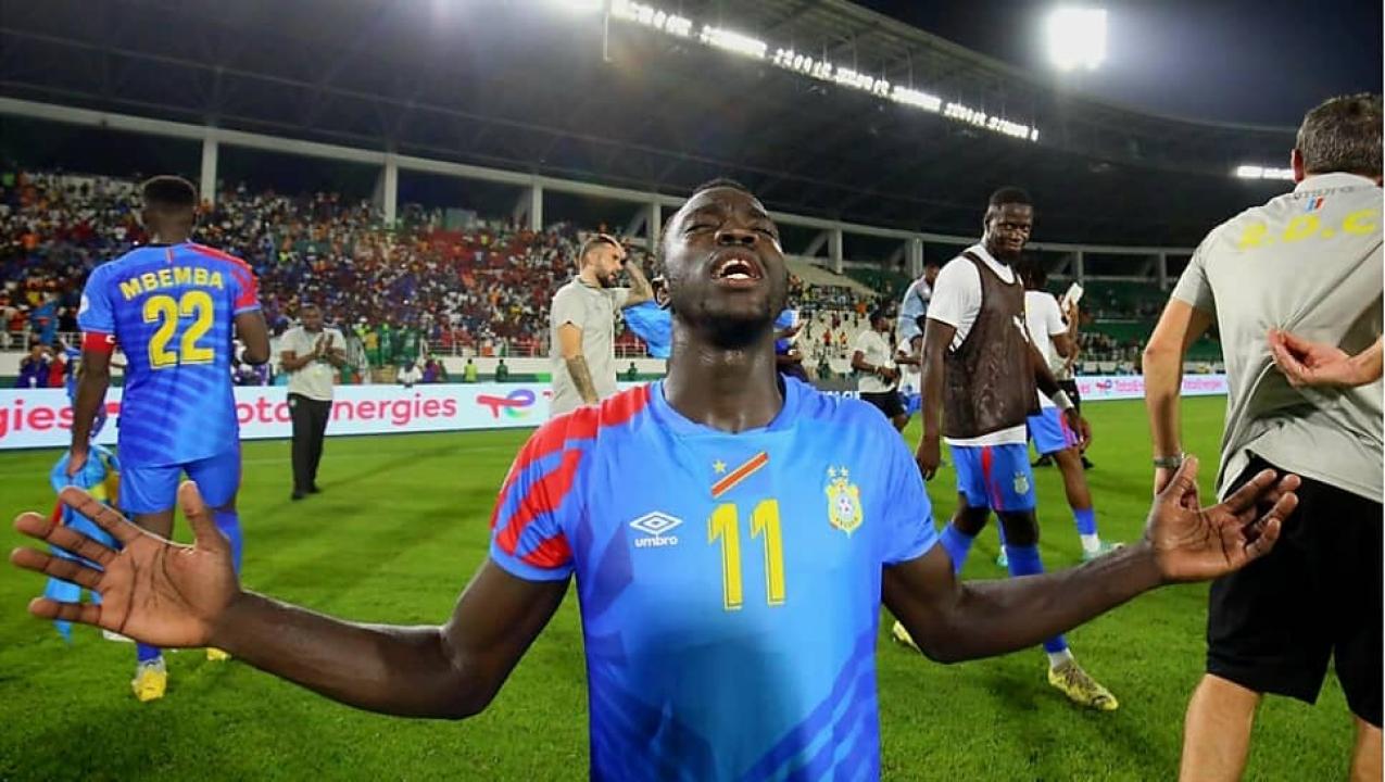 Silas Katompa célébrant son bus lors du match RDC-Egypte à la CAN 2023 en Côte d’Ivoire [photo d’illustration]