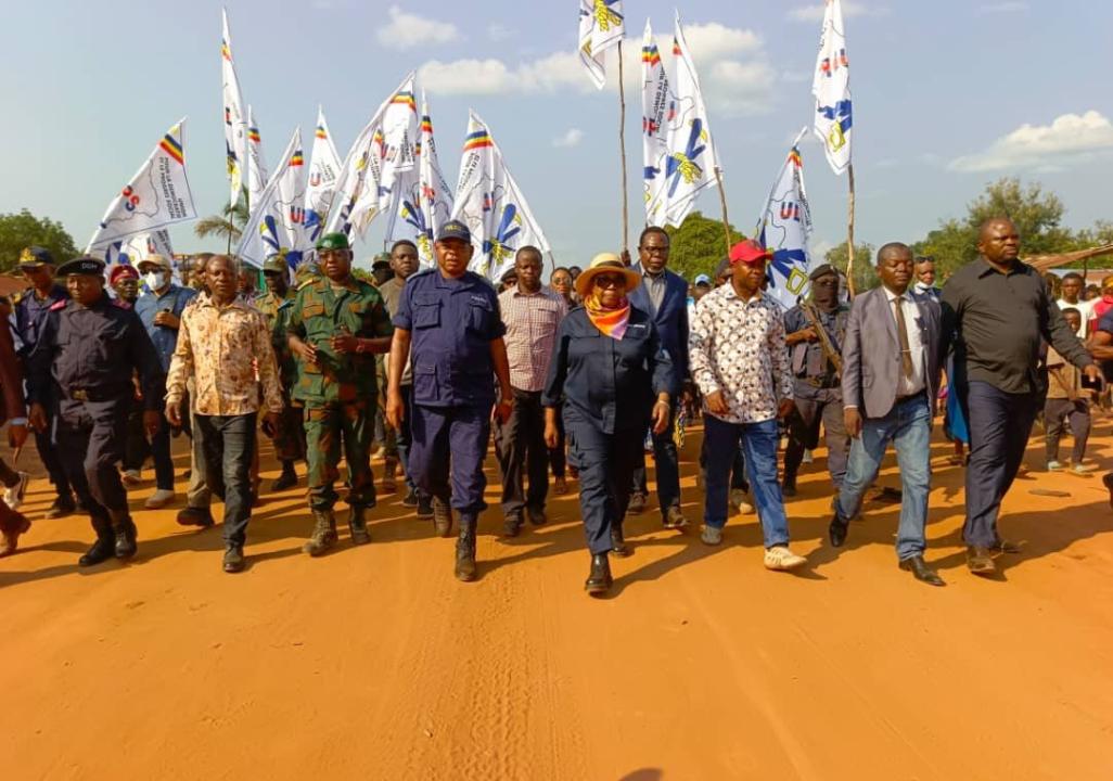 La vice-ministre de l’Intérieur Eugénie Tshiela lors de son arrivée à Kandjaji [photo d'illustration]