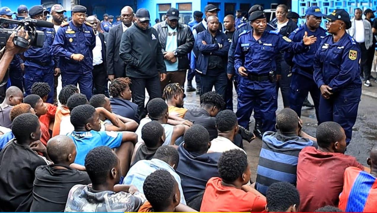 Présentation des Kuluna appréhendés lors de l'opération Ndobo menée au mois de décembre 2025