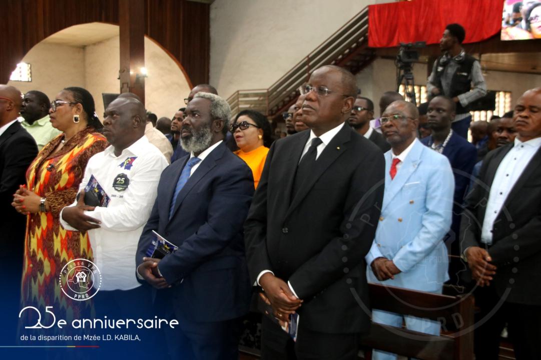 Aubin Minaku Ndjalandjoko, vice-président national du PPRD, lors des activités marquant le 25ᵉ anniversaire du décès de Mzee Laurent-Désiré Kabila.