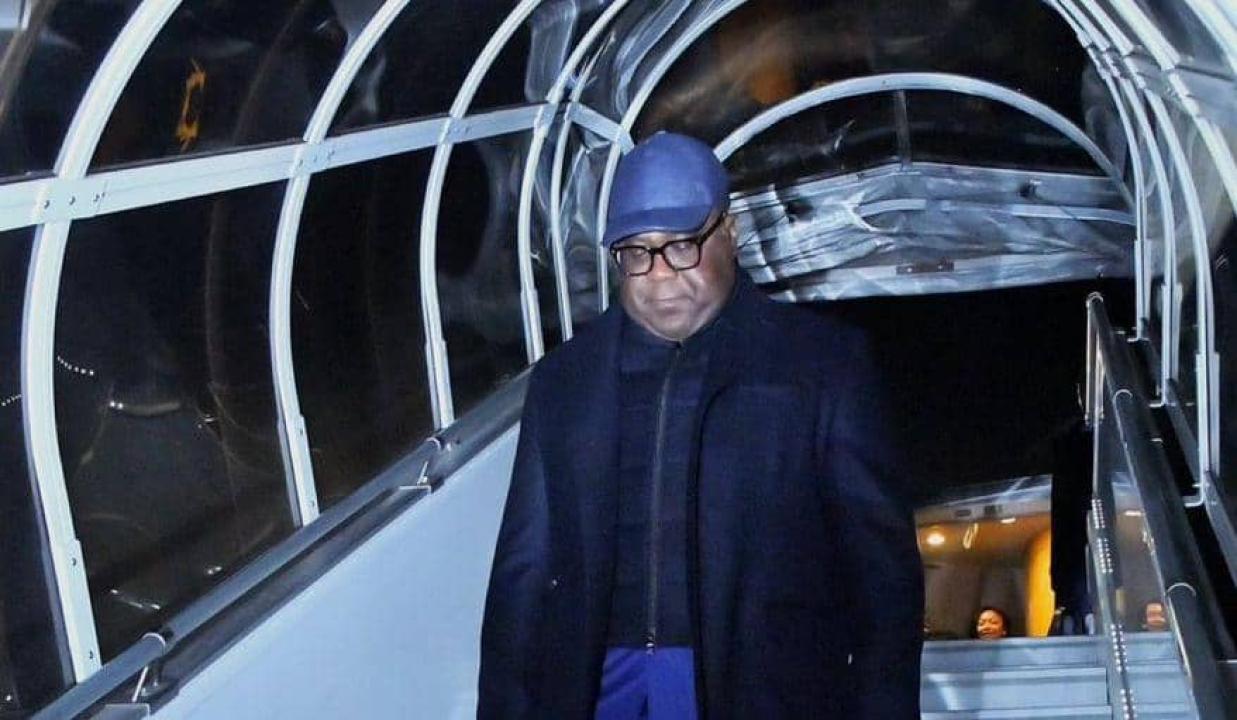 Félix Antoine Tshisekedi, Président de la RDC lors de son arrivée à Davos