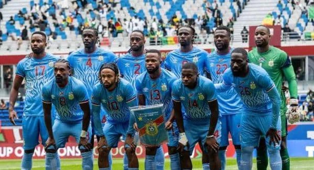 Les joueurs de l'équipe nationale de la RDC lors du match face au Sénégal, à Tanger.