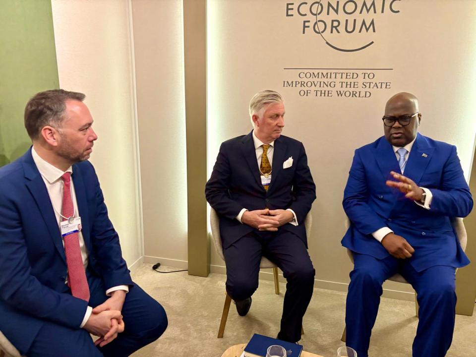 Le VPM des affaires étrangères belge Maxime Prévot, le Roi Philippe et le Président Félix Tshisekedi [photo d'illustration]