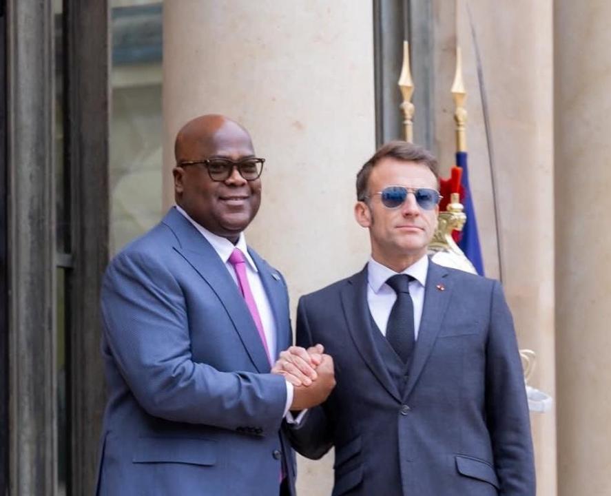 Le Président Félix-Antoine Tshisekedi, et son homologue français Emmanuel Macron à l'Elysée.