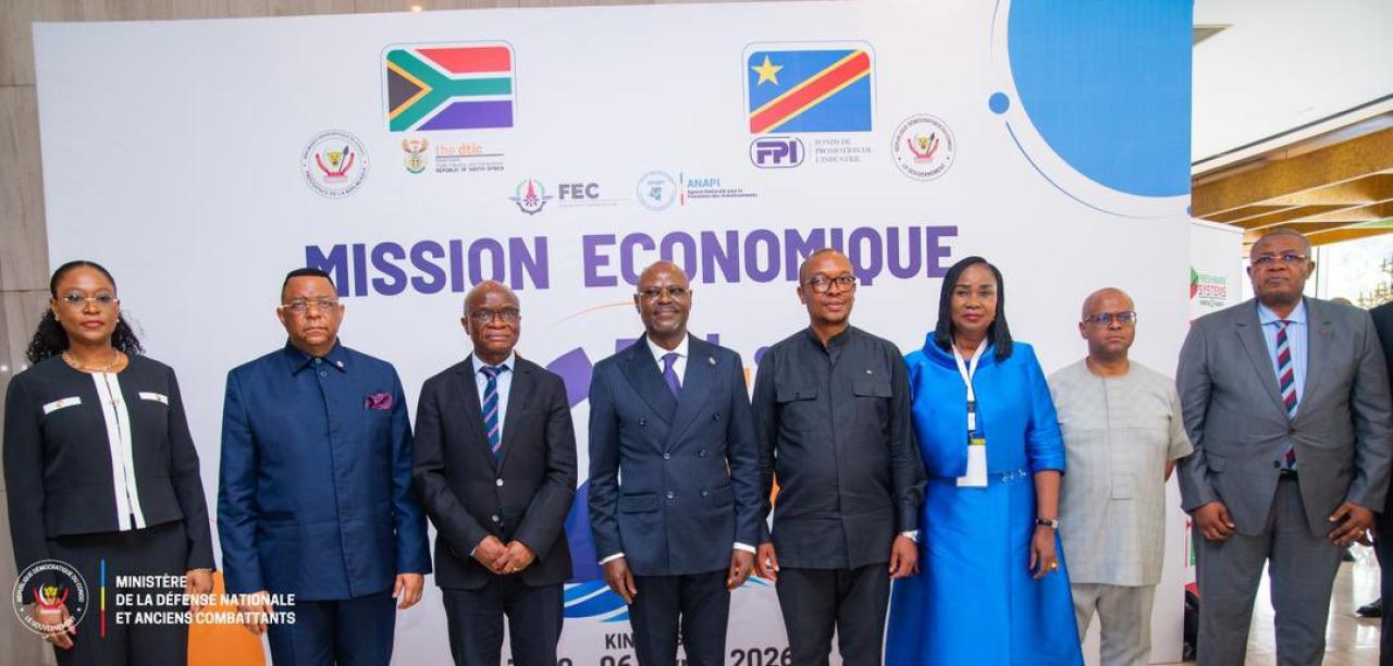 Photo de famille en marge de l’ouverte de la mission économique RDC-Afrique du Sud, à l’hôtel Fleuve, à Kinshasa