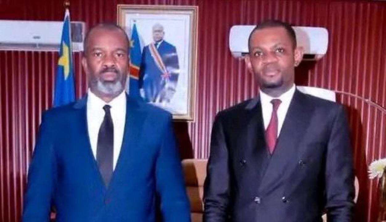 De gauche à droite, Claude Ibalanki et Me Adoni Mwaka, membre de la Cause Commune, parti politique de Claude Ibalanki