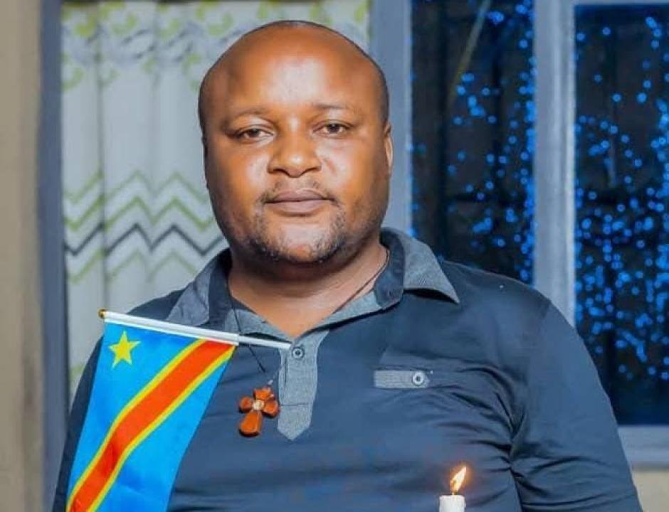 Patient Twizere Sebashitsi, défenseur des droits humains et président du Conseil territorial de la jeunesse de Rutshuru