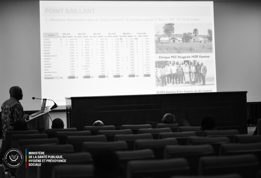 Présentation du point de situation sur évolution épidémiologique en RDC dans sa semaine 5-2026