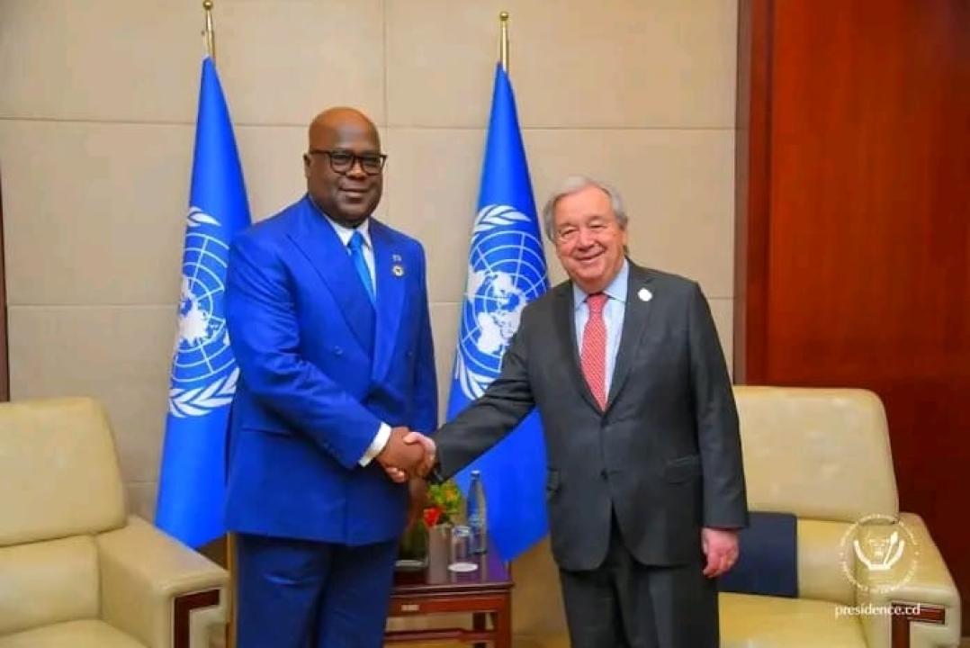 Le Président Félix Tshisekedi et le Secrétaire général de l’ONU, Antonio Guterres [photo d'illustration]