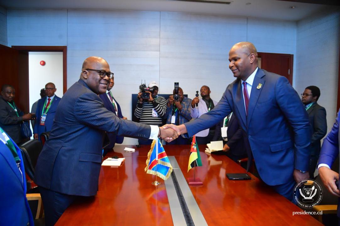 Séance de travail entre lee Président Tshisekedi et son homologue Mozambicain, Daniel Francisco Chapo