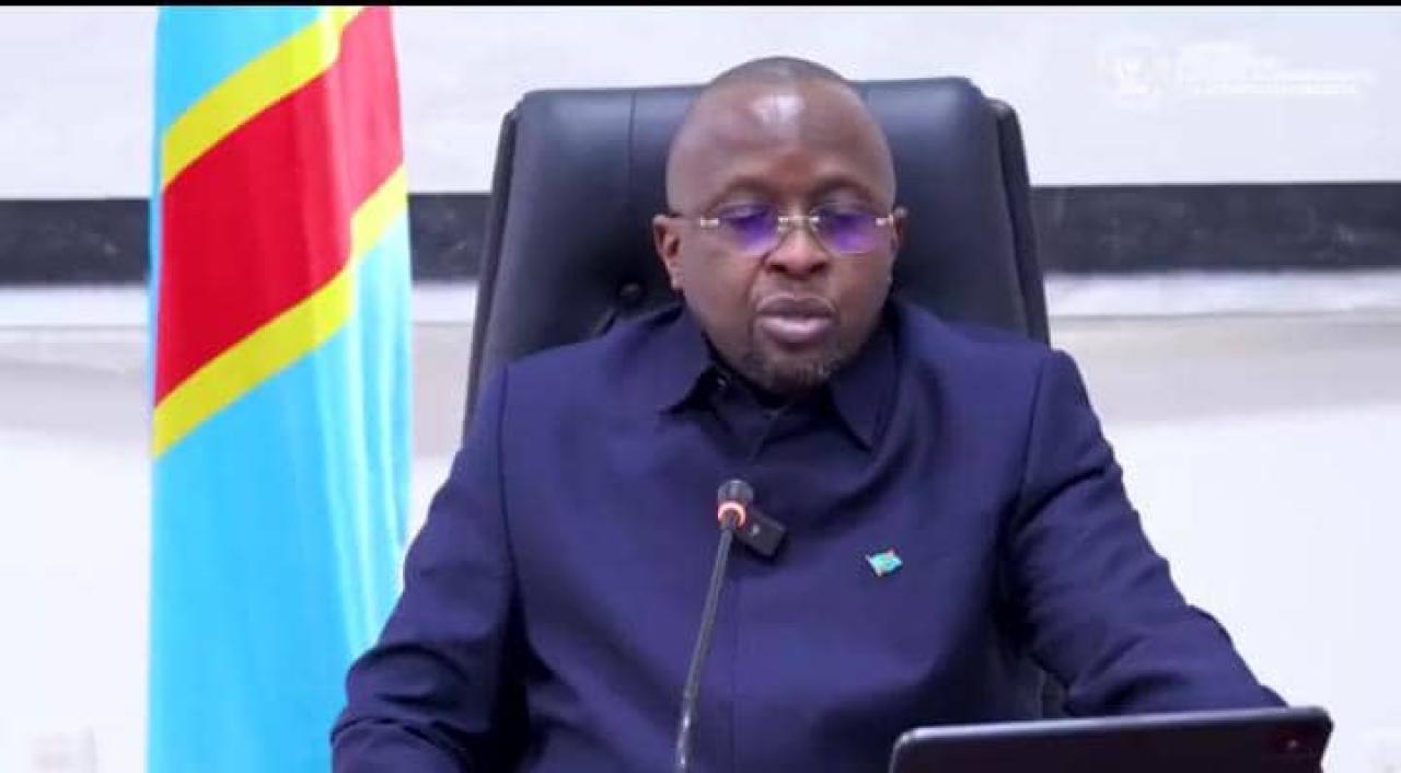 Le VPM de l'Intérieur Jacquemain Shabani Lukoo lors du lancement de l'atelier d'évaluation des recommandations issues de la 12è session de la conférence des gouverneurs.