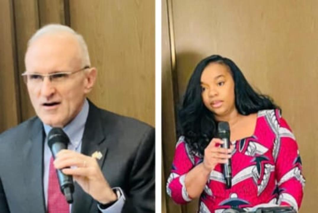 La vice-ministre des Affaires étrangères, Noella Ayeganagato, et Ian J. McCary, Chargé d'Affaires de l'Ambassade des États-Unis [photo d'illustration]