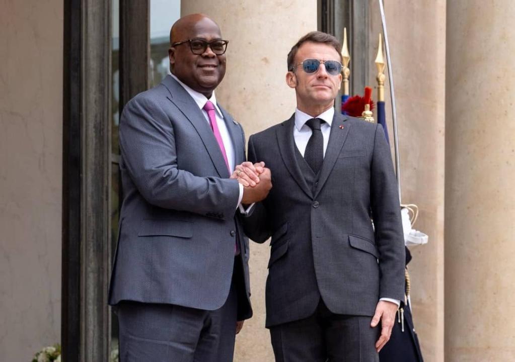 Les présidents congolais et français, Félix Antoine Tshisekedi Tshilombo et Emmanuel Macron