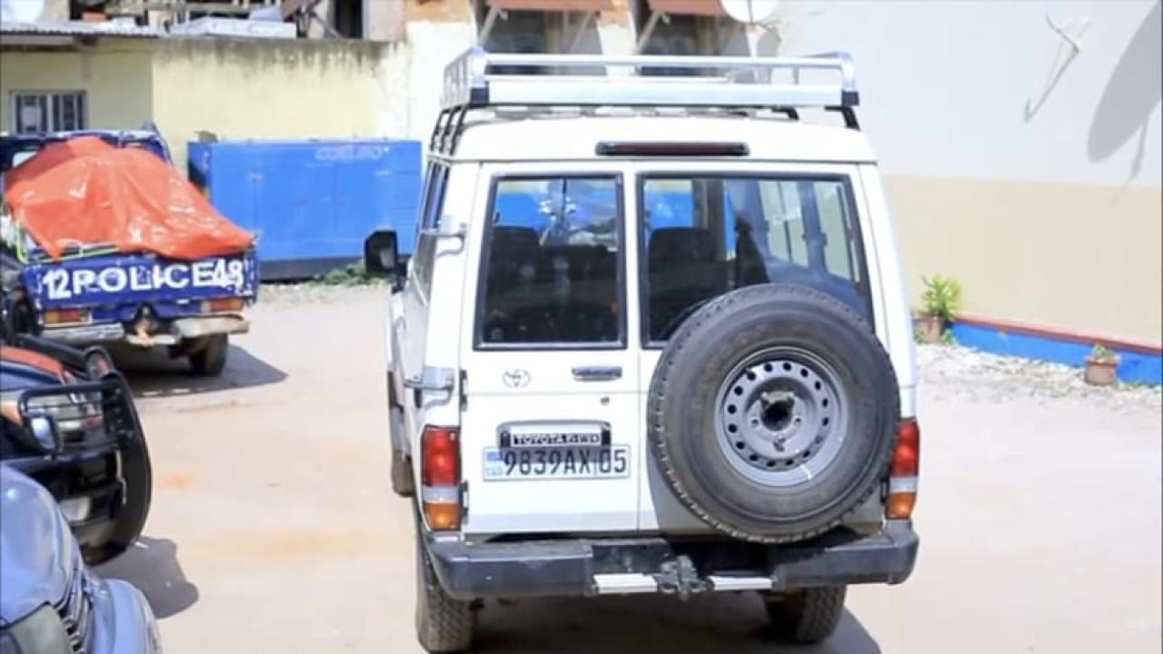 Une photo du véhicule volé et retrouvé par la Police du Haut-Katanga
