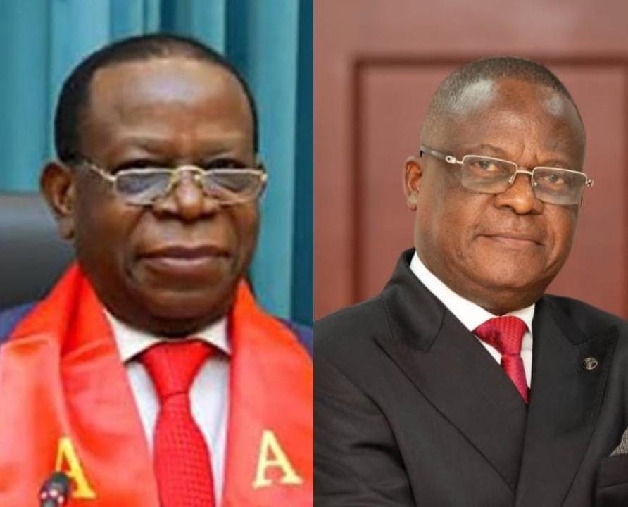 L'autorité morale de l'AFDC-A et sénateur, Modeste Bahati Lukwebo et le DG suspendu de l'OGEFREM , William Kazumba