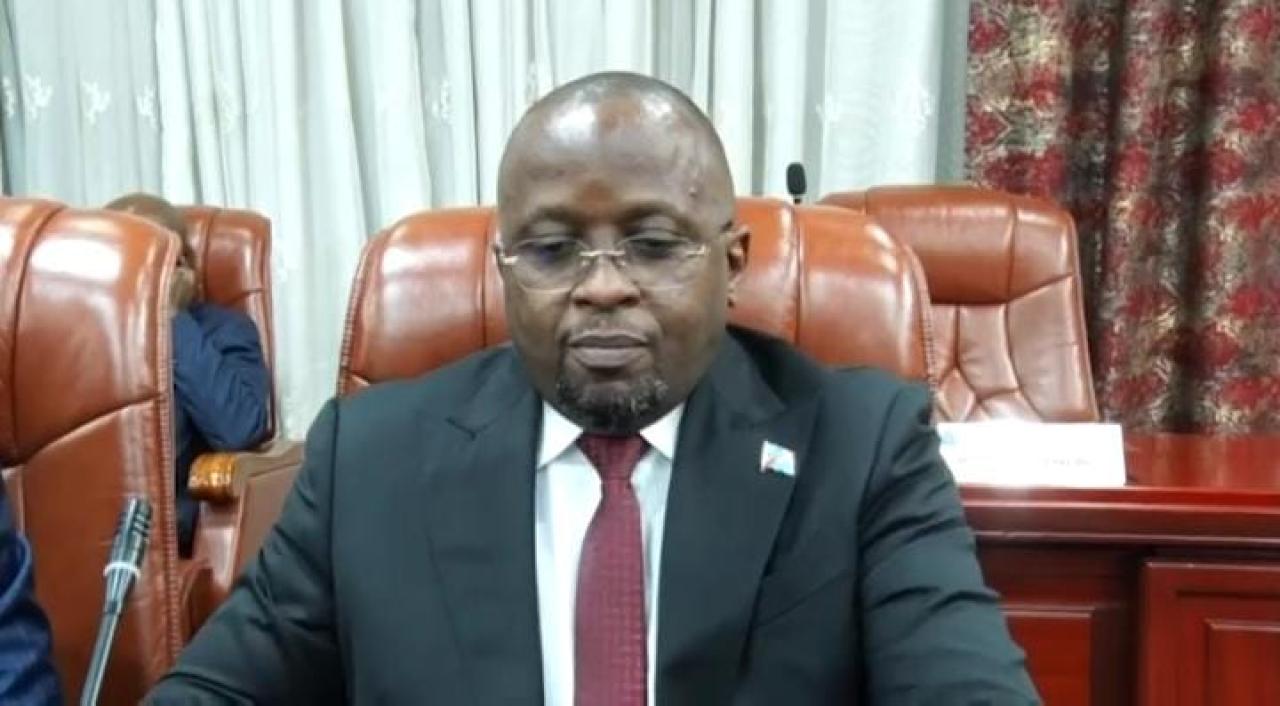 Le VPM de l'Intérieur Jacquemain Shabani Lukoo lors de la 81è réunion du conseil des ministres