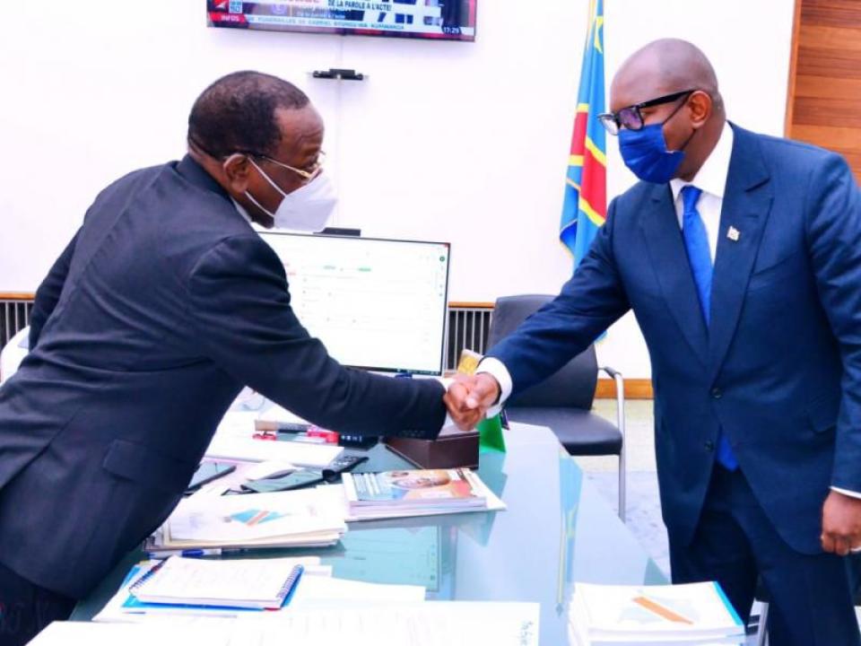 Bahati Lukwebo à gauche et Sama Lukonde, président du Sénat rd-Congolais à droite [photo d’illustration]