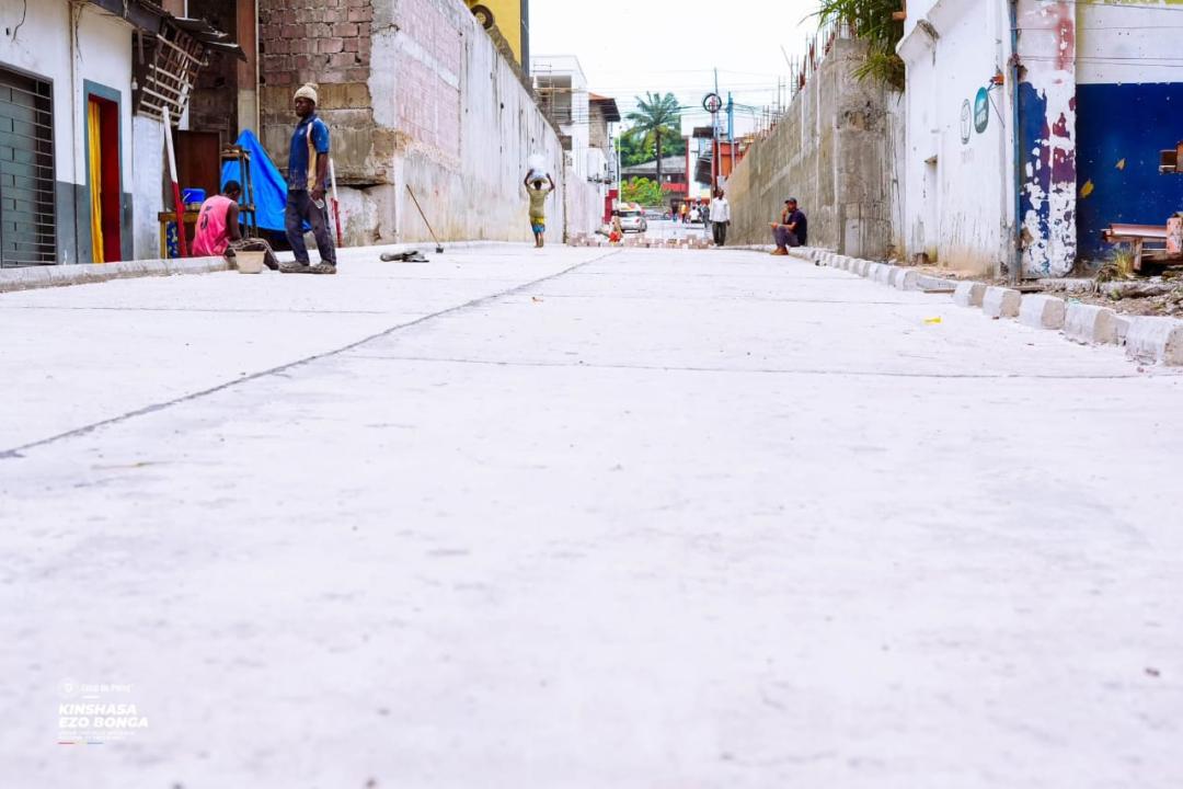 Vue de l'avenue Kwamouth, reliant le boulevard du 30 juin et l'avenue Tombalbaye dans la commune de la Gombe