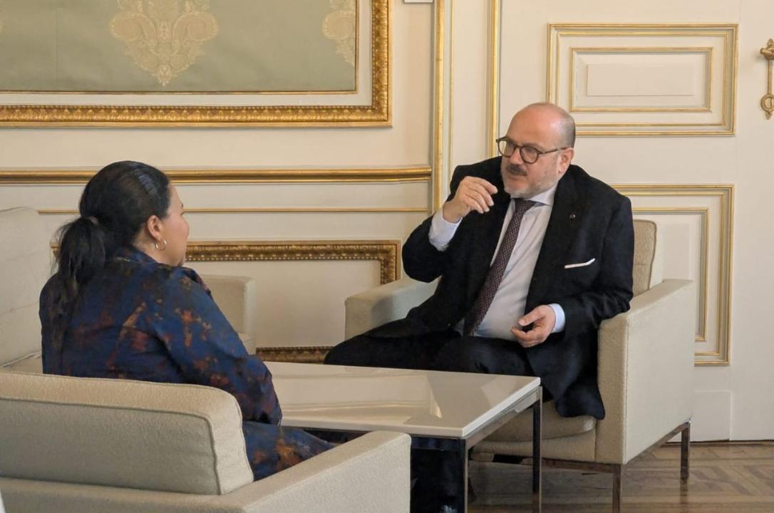 La ministre des Affaires étrangères Thérèse Kayikwamba Wagner, et le ministre de l’Intérieur du Royaume de Belgique, Bernard Quintin [photo d'illustration]