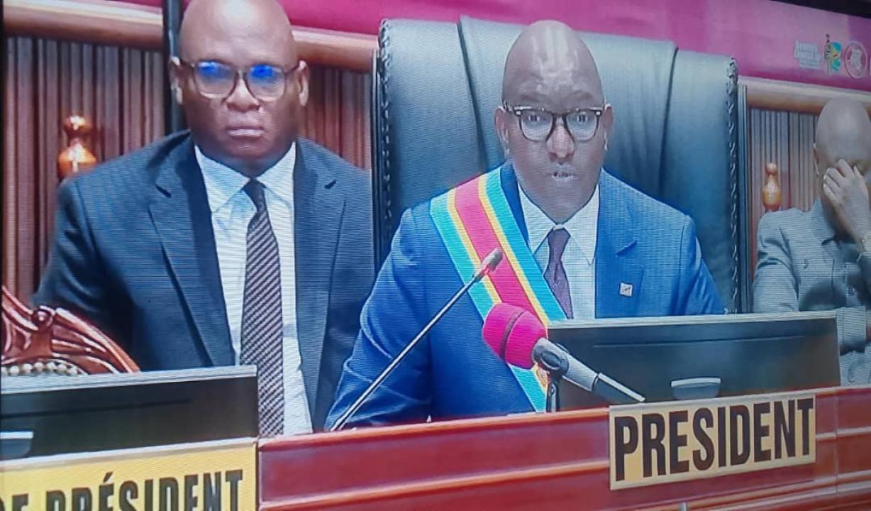 Le président du Sénat, Sama Lukonde, à l’ouverture de la session parlementaire de Mars 2026