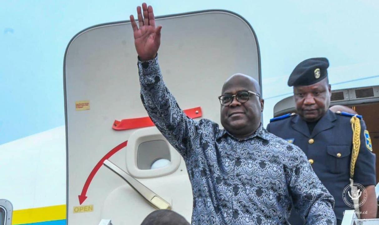 Arrivée du Président de la République Félix-Antoine Tshisekedi Tshilombo, à Bandundu, en marge de la 13ème Conférence des Gouverneurs