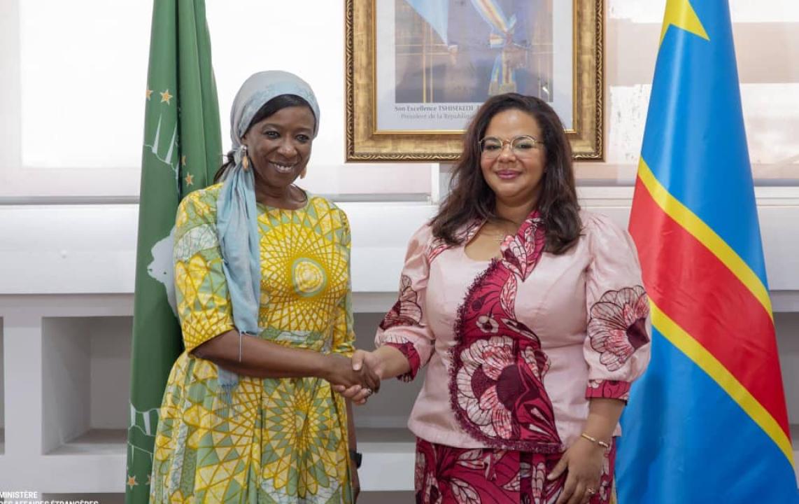 Diene KEITA, Directrice exécutive du UNFPARDC et Thérèse KAYIKWAMBA WAGNER, Ministre d'État en charge des affaires étrangères lors de leur entretien ce mardi 24 mars 2026
