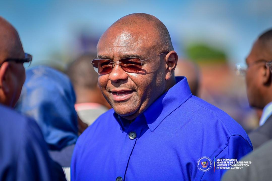 Le VPM Jean-Pierre BEMBA, lors de l'accueil du Chef de l'État, Félix-Antoine Tshisekedi à l'aéroport de Bandundu [photo d'illustration]