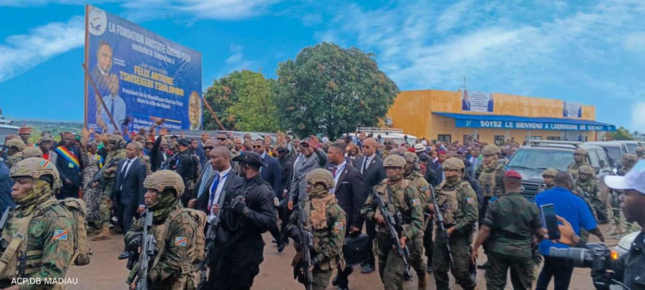 Arrivée du Président Tshisekedi à Kikwit, dans le Kwilu