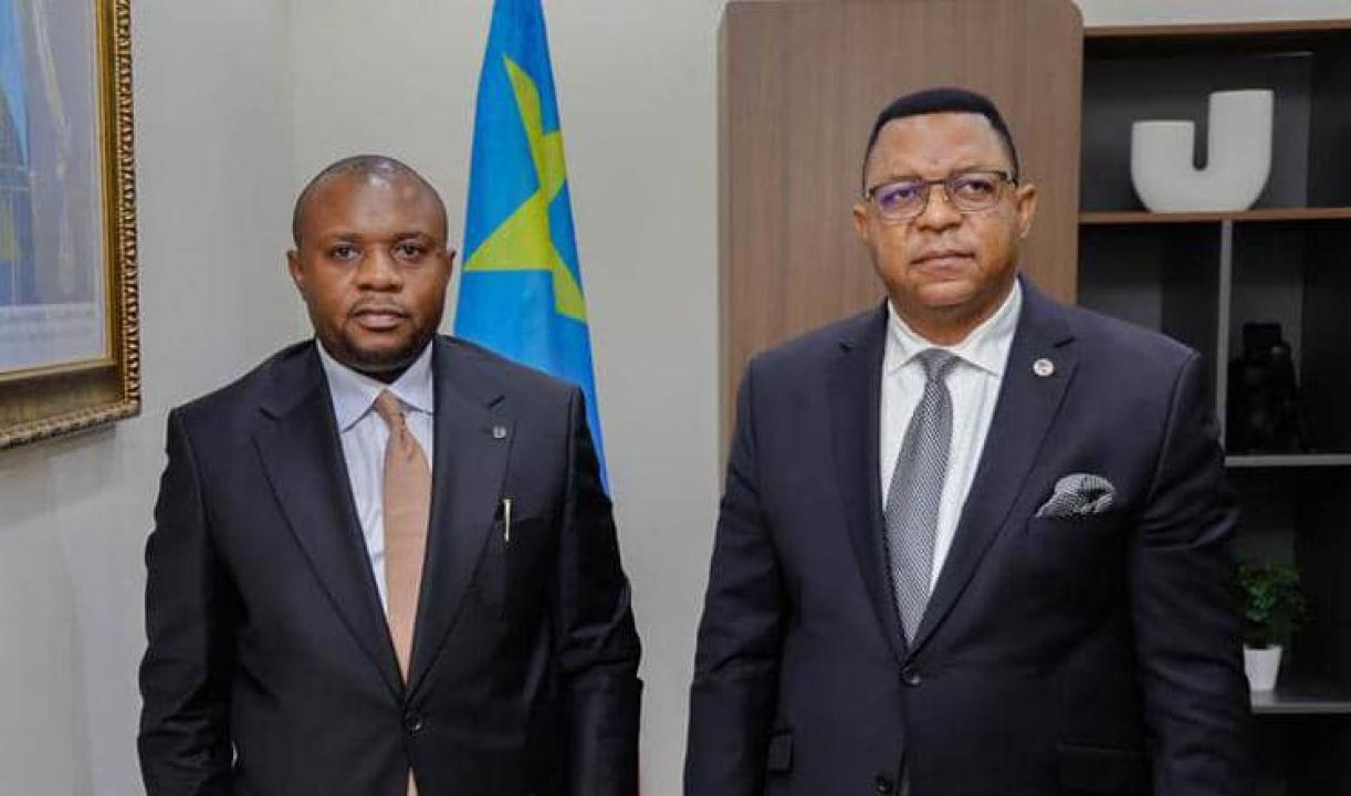 Le DG ai de Transco Jérémie KILUBU MATONDO et Hervé Claude NTUMBA BATUKONKE, Directeur Général du FPI