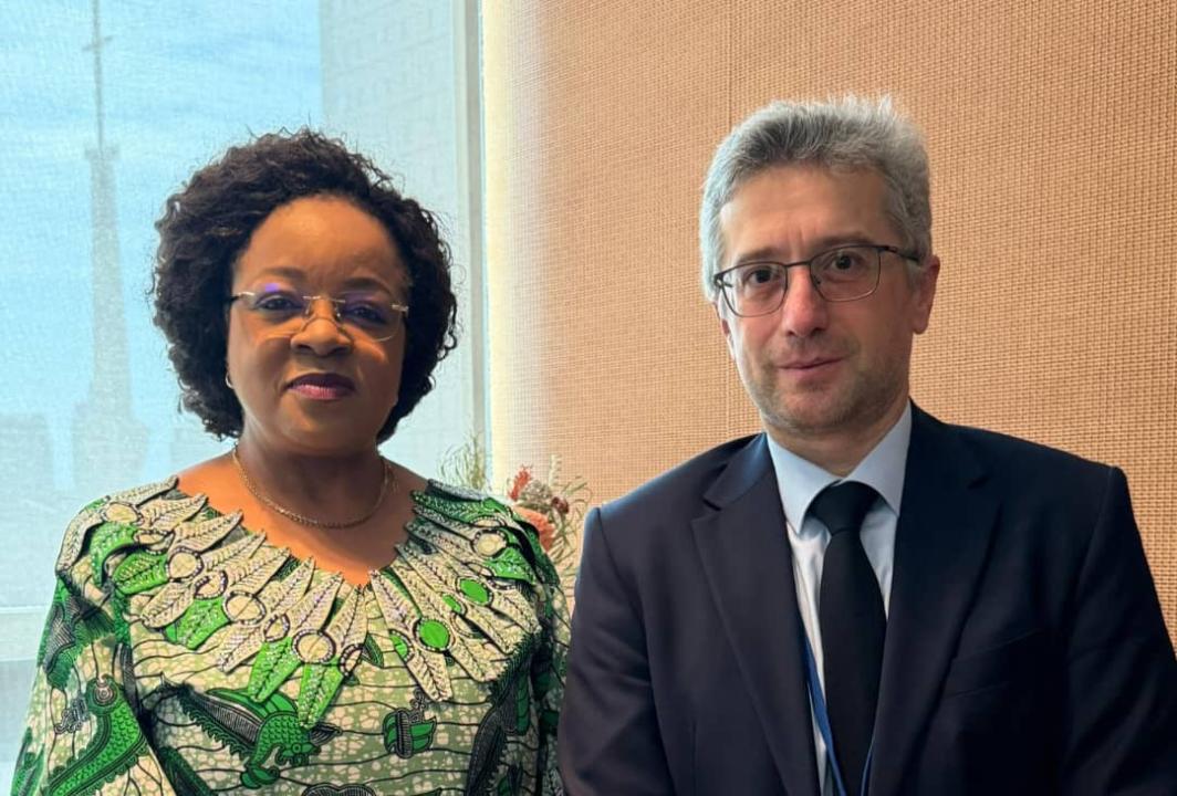 La Représentante permanente adjointe de la RDC auprès d l'ONU l’ambassadeur Jocelyne Kabengele Lukundula, et son homologue azerbaïdjanais, Elvin Ashrafzade [photo d'illustration]