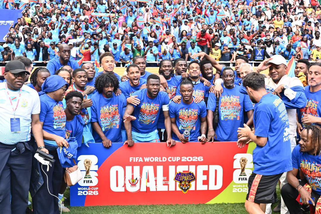 Célébration de la qualification de la RDC à la Coupe du m3onde 2026, au stade de AKRON de Guadalajara (Mexique)