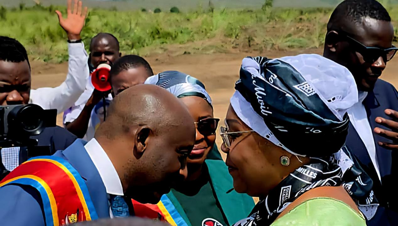 Arrivée de la Première Ministre Judith Suminwa à Nkamba