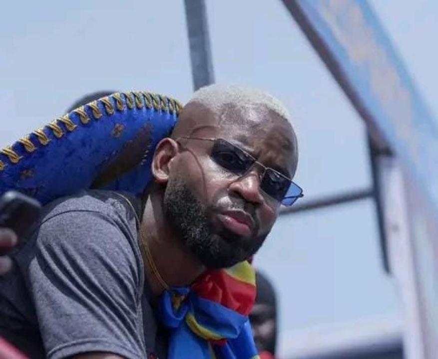 Cédric Bakambu lors de la grande célébration des Léopards.